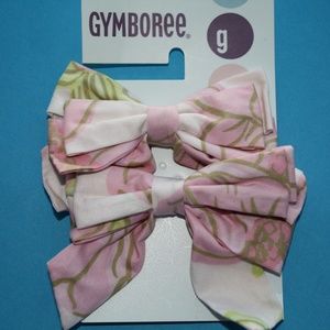 Petit Four Bows Pink Floral NWT